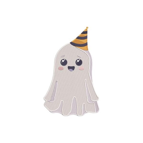 Party Hat Ghost Machine Embroidery Design – Cute Ghost Embroidery Design File, Spooky  Hat