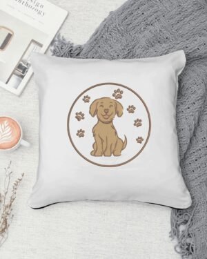 Happy Puppy Machine Embroidery Design: Dog Lover Gift Paw Prints (Digital Download)
