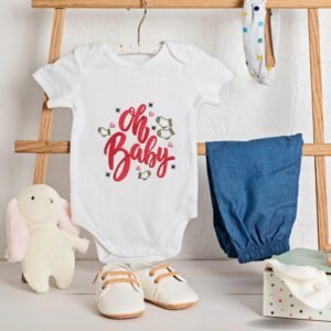 Oh Baby Embroidery Design | Cute Baby Shower Embroidery File | Newborn Machine Embroidery Pattern | PES DST JEF Instant Download