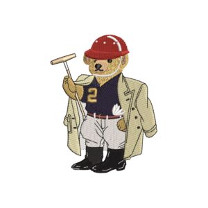Stylish Teddy Bear Embroidery Design | Instant Download PES DST JEF | Bear Fashion Hoop Sizes 2.5-4in