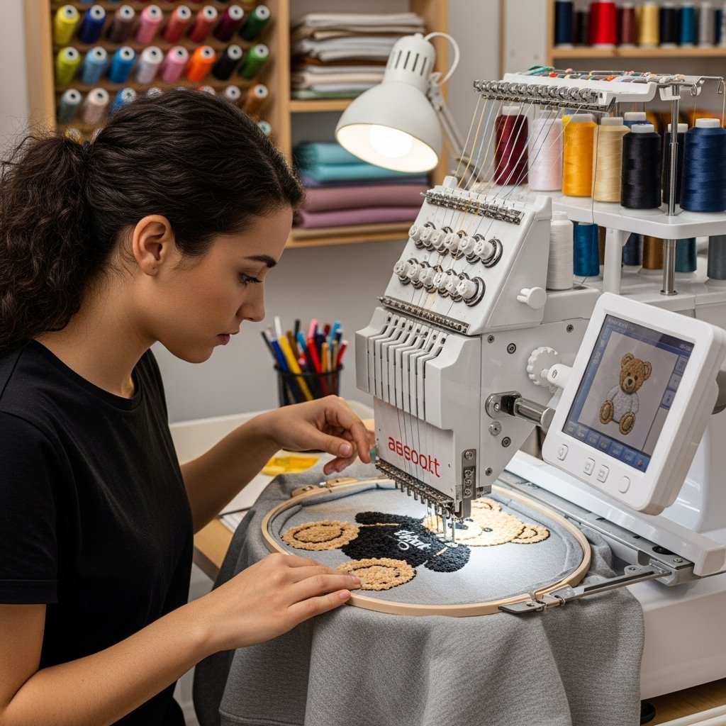 Custom teddy bear embroidery on hoodies