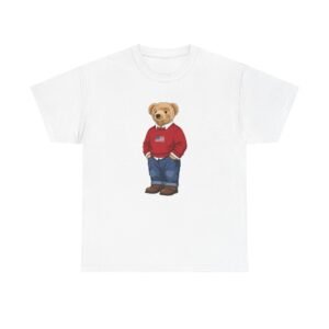 USA Flag Ralph Lauren Bear Graphic Sweater Skiing T-Shirt