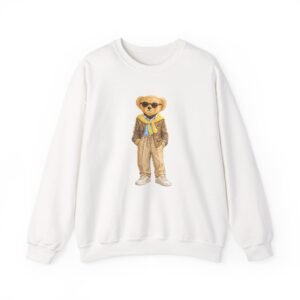 Polo Inspired Teddy Bear Sweatshirt | Luxury Streetwear Bear Graphic