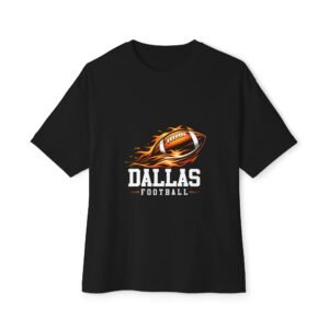 Dallas Football Tee — Flaming Football Graphic T-Shirt