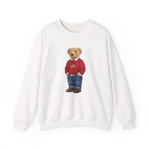 USA Flag Teddy Bear Crewneck Sweatshirt — Vintage Ralph Lauren Polo Bear Graphic