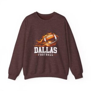 Flaming Football Dallas Football Sweatshirt | Crewneck