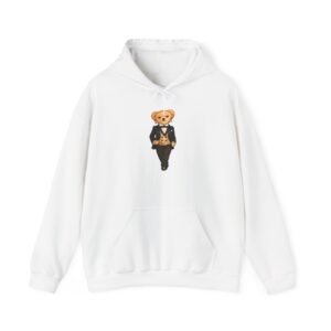 Luxury Preppy Teddy Bear Hoodie | Polo Style Bear Graphic Hoodie | Classic Gentleman Bear Sweatshirt