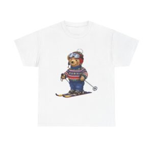 Ski Ralph Lauren Bear Graphic Tee — Retro Teddy in Sweater Skiing T-Shirt