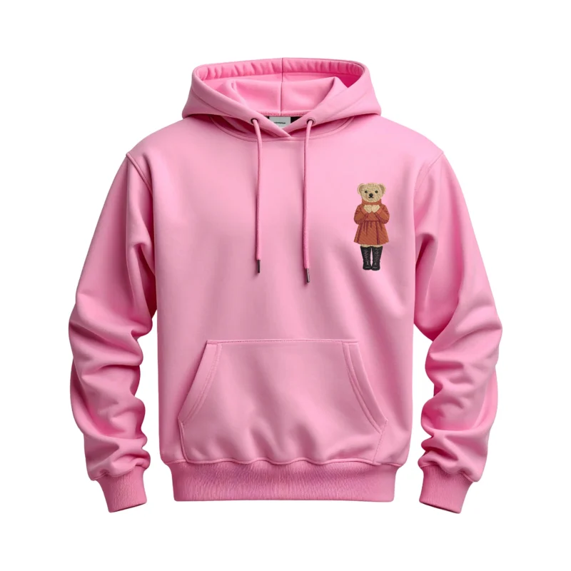 Stylist Teddy Girl Bear Embroidery Design, Classy Teddy Machine Embroidery Pattern, Fashion Bear Embroidery File