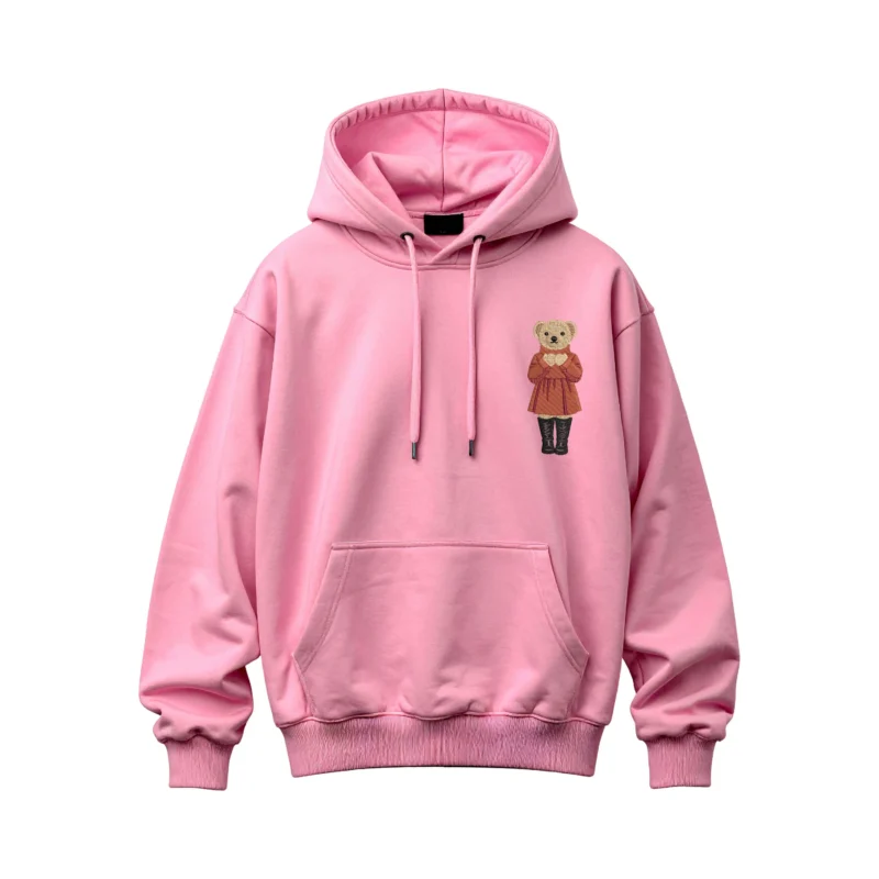 Stylist Teddy Girl Bear Embroidery Design, Classy Teddy Machine Embroidery Pattern, Fashion Bear Embroidery File