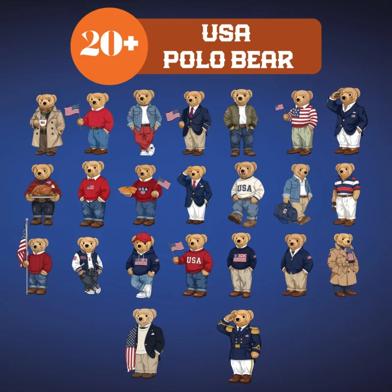 20+ PNG USA Flag Vintage Teddy Bear PNG Bundle 20+ PNG USA Flag Vintage Teddy Bear PNG Bundle